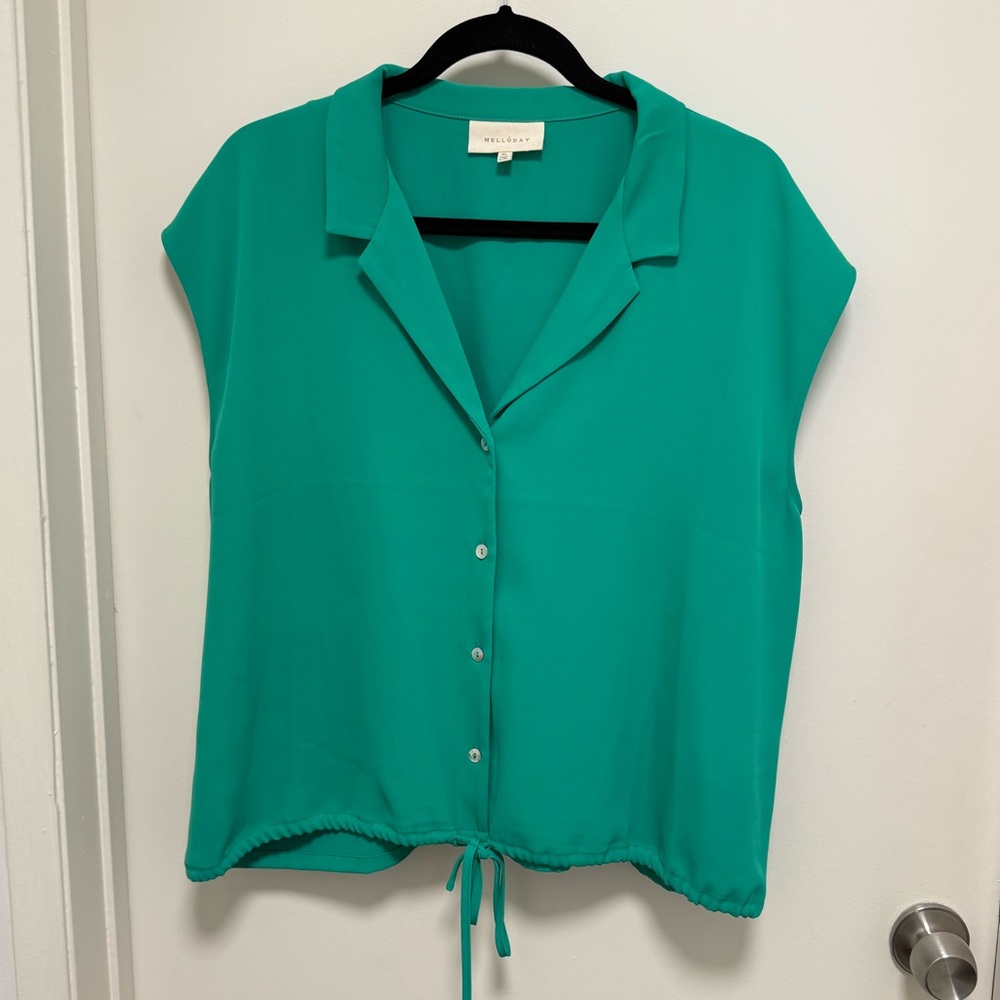 MELLODAY Vibrant Teal Blouse